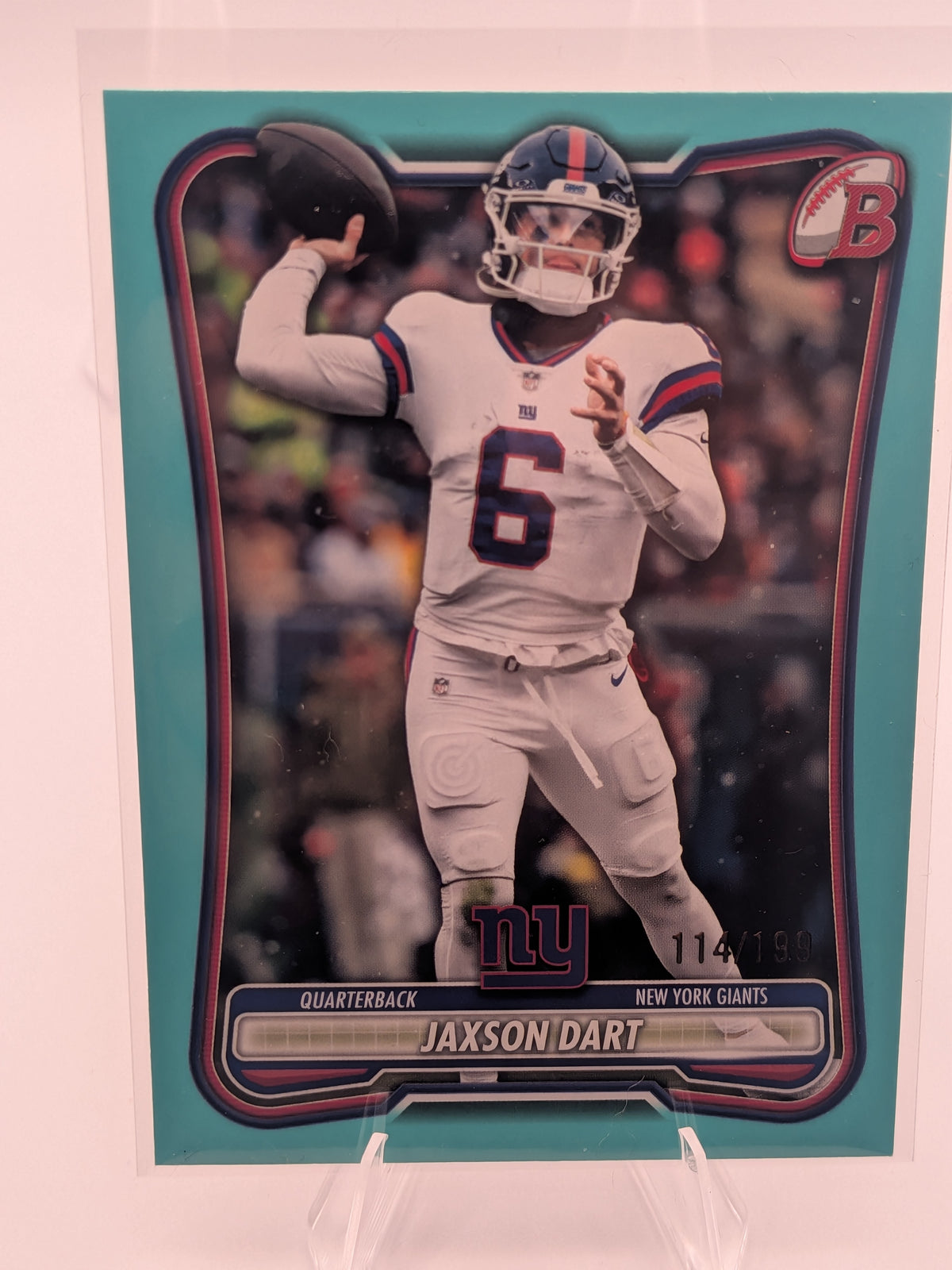 Topps Bowman 2026 Jaxson Dart New York Giants #77 Green 114/199